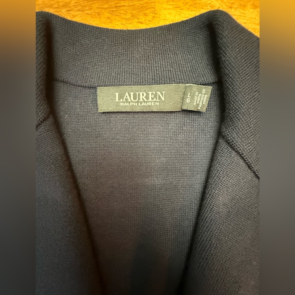 Lauren Ralph Lauren Navy Blue Knit Blazer L - Picture 3 of 9